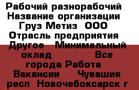 Рабочий-разнорабочий › Название организации ­ Груз-Метиз, ООО › Отрасль предприятия ­ Другое › Минимальный оклад ­ 25 000 - Все города Работа » Вакансии   . Чувашия респ.,Новочебоксарск г.